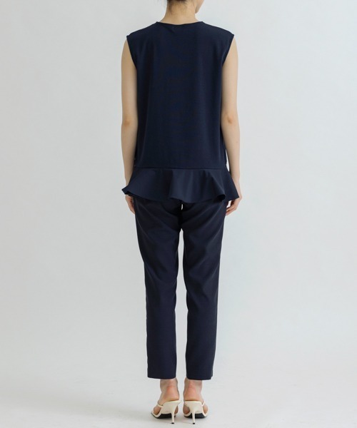 Sono（ソーノ）の「【SONO/ソーノ】ノースリーブフリマプルオーバー（Tシャツ/カットソー・レディース・ホワイト/ネイビー/ブラック・1/2）」の16枚目の写真