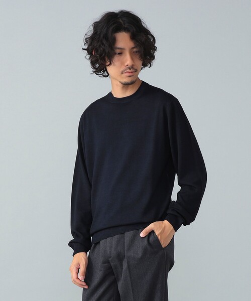 BRILLA per il gusto（ブリッラペルイルグースト）の「FILIPPO DE LAURENTIIS / 12ゲージ ウール ガーメントダイ クルーネックニット（ニット/セーター・メンズ・ブルー系その他2/ブラック系その他2/ネイビー・48/46/44/52/50）」の2枚目の写真