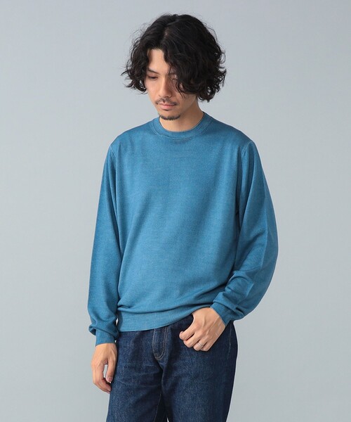 BRILLA per il gusto（ブリッラペルイルグースト）の「FILIPPO DE LAURENTIIS / 12ゲージ ウール ガーメントダイ クルーネックニット（ニット/セーター・メンズ・ブルー系その他2/ブラック系その他2/ネイビー・48/46/44/52/50）」の3枚目の写真