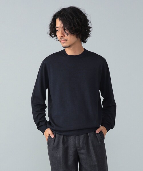 BRILLA per il gusto（ブリッラペルイルグースト）の「FILIPPO DE LAURENTIIS / 12ゲージ ウール ガーメントダイ クルーネックニット（ニット/セーター・メンズ・ブルー系その他2/ブラック系その他2/ネイビー・48/46/44/52/50）」の19枚目の写真