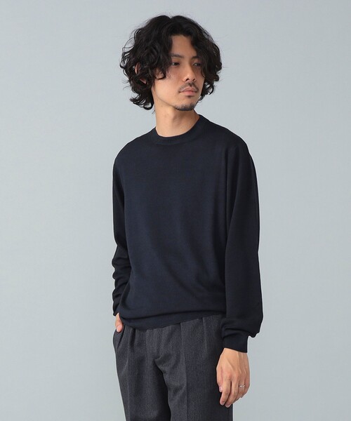 BRILLA per il gusto（ブリッラペルイルグースト）の「FILIPPO DE LAURENTIIS / 12ゲージ ウール ガーメントダイ クルーネックニット（ニット/セーター・メンズ・ブルー系その他2/ブラック系その他2/ネイビー・48/46/44/52/50）」の21枚目の写真