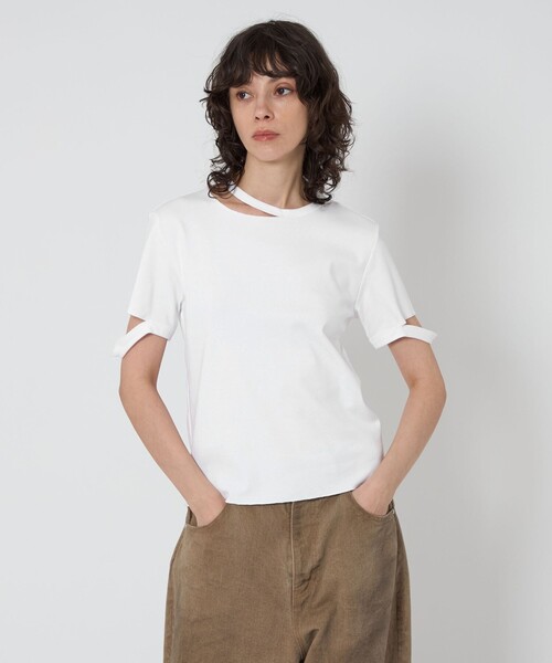 UNITED ARROWS - ＜ASTRAET＞CO スムース ソデフリル カットソー ASTRAET＞フライス エリソデスリット クルーネックTシャツ（T