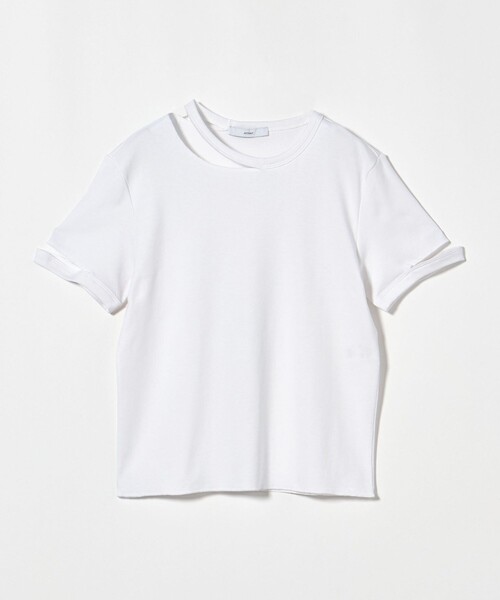 ASTRAET＞フライス エリソデスリット クルーネックTシャツ（T