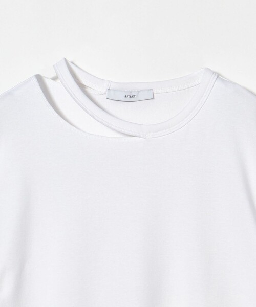 ASTRAET＞フライス エリソデスリット クルーネックTシャツ（T