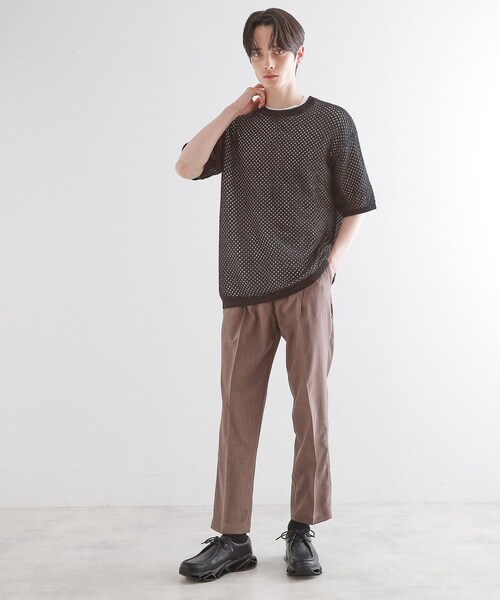 tk.TAKEO KIKUCHI(ティーケータケオキクチ)の「サマーメッシュアンサンブル(Tシャツ/カットソー・メンズ・ブラック/オリーブ/ライトグレー・02/03)」の11枚目の写真