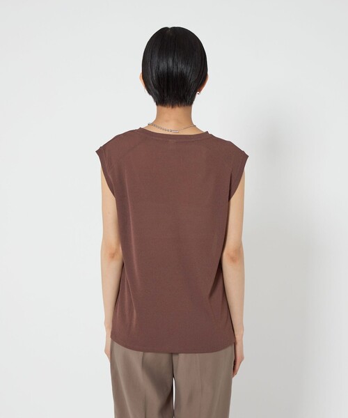 CITEN（シテン）の「＜CITEN＞エッセンシャルシアーノースリーブT（タンクトップ・レディース・ブラック/グレー系/ホワイト/ダークブラウン・FREE）」の6枚目の写真