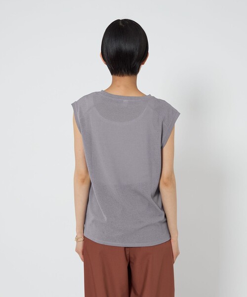 CITEN（シテン）の「＜CITEN＞エッセンシャルシアーノースリーブT（タンクトップ・レディース・ブラック/グレー系/ホワイト/ダークブラウン・FREE）」の9枚目の写真