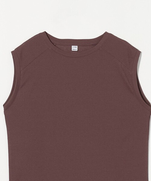 CITEN（シテン）の「＜CITEN＞エッセンシャルシアーノースリーブT（タンクトップ・レディース・ブラック/グレー系/ホワイト/ダークブラウン・FREE）」の12枚目の写真