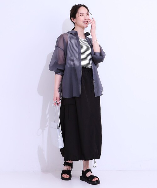 Cutie Blonde（キューティーブロンド）の「大人の上品なシアー感 オーガンジー シアーシャツ（シャツ/ブラウス・レディース・チャコールグレー/ライトブルー/ライトグレー/ピンク系・00）」の11枚目の写真