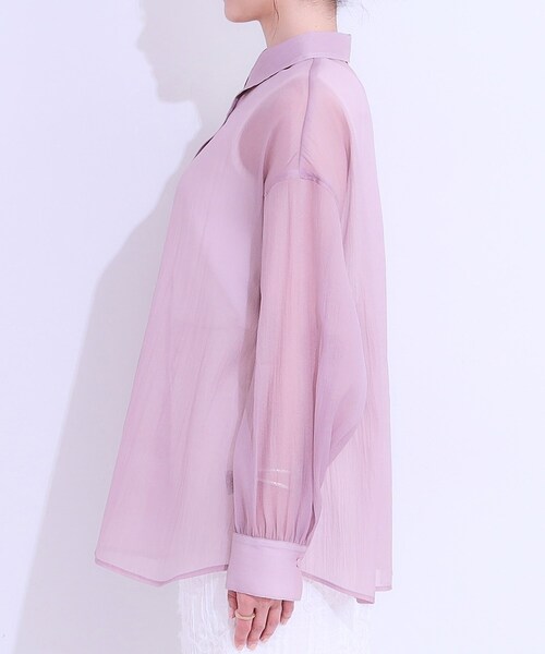 Cutie Blonde（キューティーブロンド）の「大人の上品なシアー感 オーガンジー シアーシャツ（シャツ/ブラウス・レディース・チャコールグレー/ライトブルー/ライトグレー/ピンク系・00）」の22枚目の写真