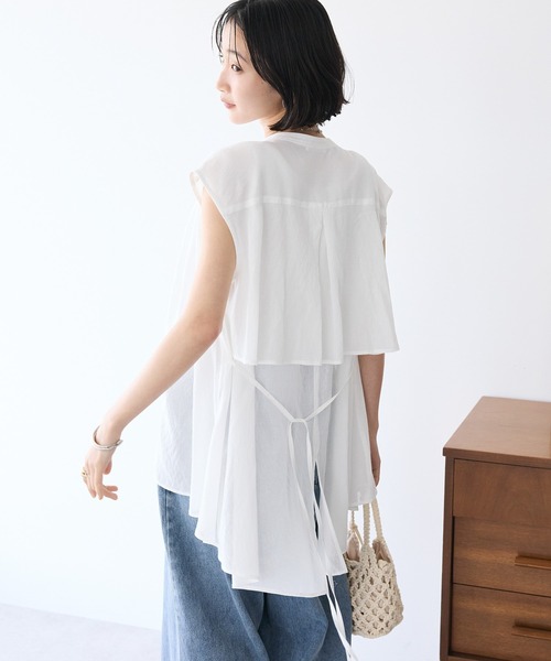 CRAFT STANDARD BOUTIQUE(クラフトスタンダードブティック)の「ヴィンテージボイルバックデザインブラウス(シャツ/ブラウス・レディース・ベージュ/チャコールグレー/ホワイト/レッド・FREE)」の1枚目の写真