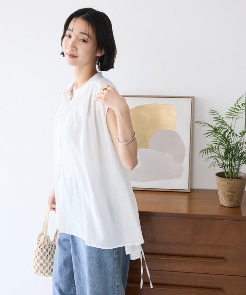 CRAFT STANDARD BOUTIQUE(クラフトスタンダードブティック)の「ヴィンテージボイルバックデザインブラウス(シャツ/ブラウス・レディース・ベージュ/チャコールグレー/ホワイト/レッド・FREE)」の6枚目の写真