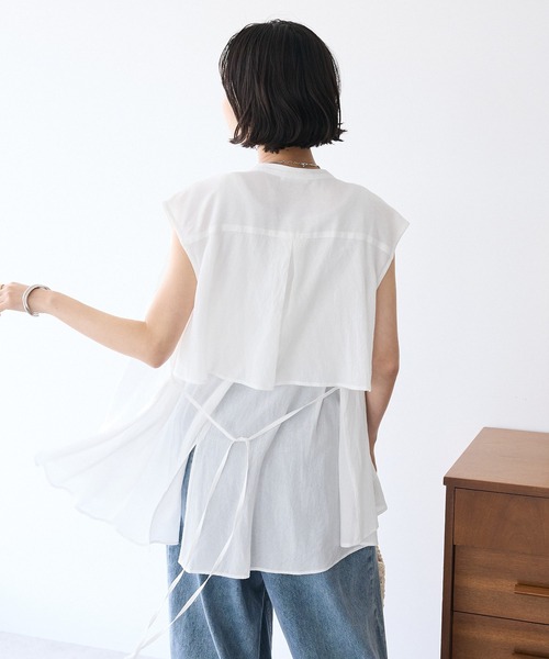 CRAFT STANDARD BOUTIQUE(クラフトスタンダードブティック)の「ヴィンテージボイルバックデザインブラウス(シャツ/ブラウス・レディース・ベージュ/チャコールグレー/ホワイト/レッド・FREE)」の7枚目の写真