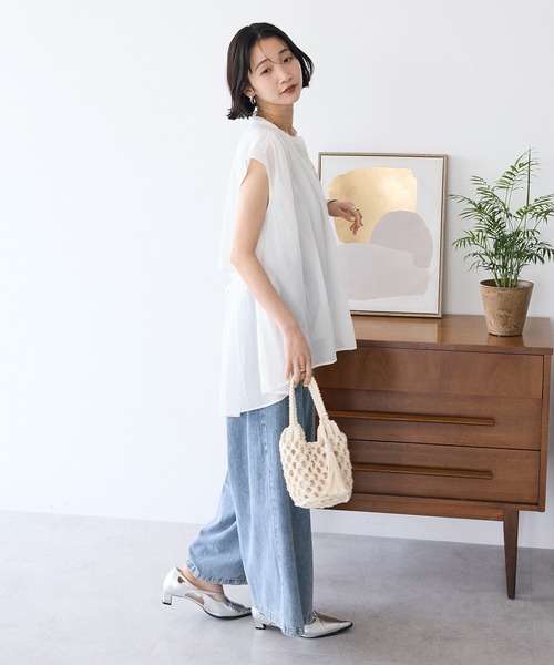 CRAFT STANDARD BOUTIQUE(クラフトスタンダードブティック)の「ヴィンテージボイルバックデザインブラウス(シャツ/ブラウス・レディース・ベージュ/チャコールグレー/ホワイト/レッド・FREE)」の9枚目の写真
