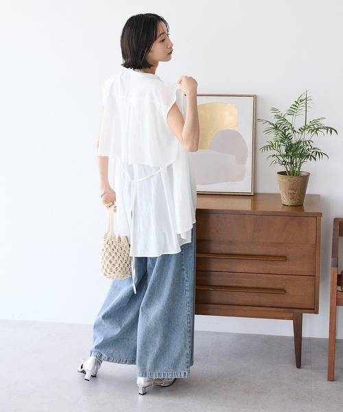 CRAFT STANDARD BOUTIQUE(クラフトスタンダードブティック)の「ヴィンテージボイルバックデザインブラウス(シャツ/ブラウス・レディース・ベージュ/チャコールグレー/ホワイト/レッド・FREE)」の10枚目の写真