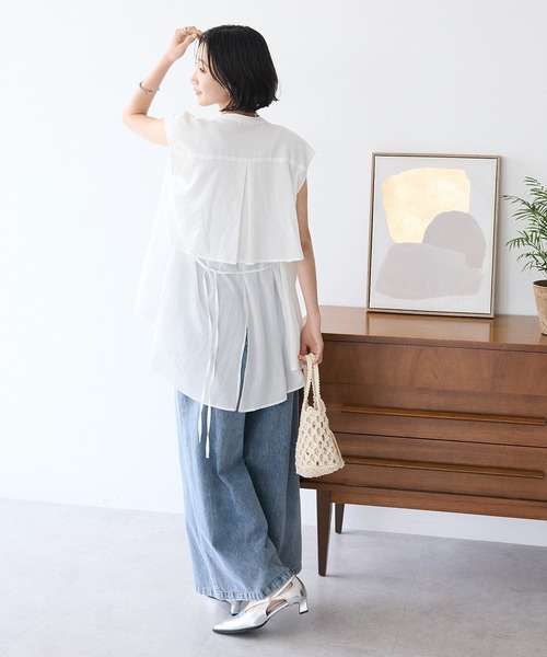 CRAFT STANDARD BOUTIQUE(クラフトスタンダードブティック)の「ヴィンテージボイルバックデザインブラウス(シャツ/ブラウス・レディース・ベージュ/チャコールグレー/ホワイト/レッド・FREE)」の11枚目の写真
