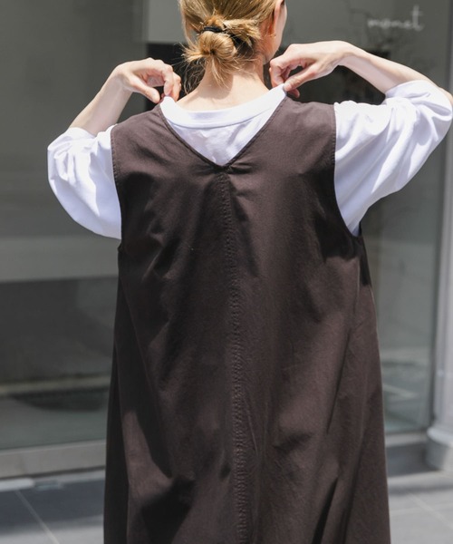 FORK&SPOON（フォークアンドスプーン）の「FORK&SPOON　ハイツイストコットンワイドTシャツ（Tシャツ/カットソー・レディース・ブラウン/ブラック/オフホワイト・1）」の6枚目の写真