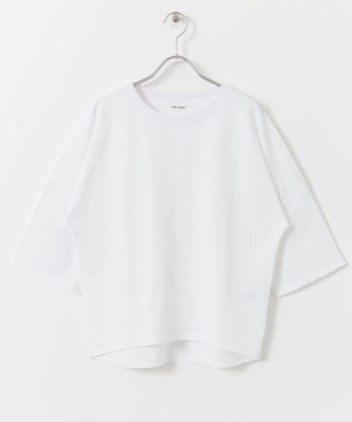 FORK&SPOON（フォークアンドスプーン）の「FORK&SPOON　ハイツイストコットンワイドTシャツ（Tシャツ/カットソー・レディース・ブラウン/ブラック/オフホワイト・1）」の20枚目の写真