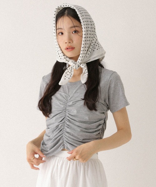 Heather（ヘザー）の「ドットスカーフ　499023（バンダナ/スカーフ・レディース・ブラック/ホワイト・ONE SIZE）」の12枚目の写真