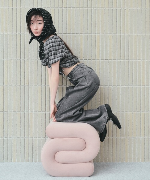 Heather（ヘザー）の「ドットスカーフ　499023（バンダナ/スカーフ・レディース・ブラック/ホワイト・ONE SIZE）」の7枚目の写真