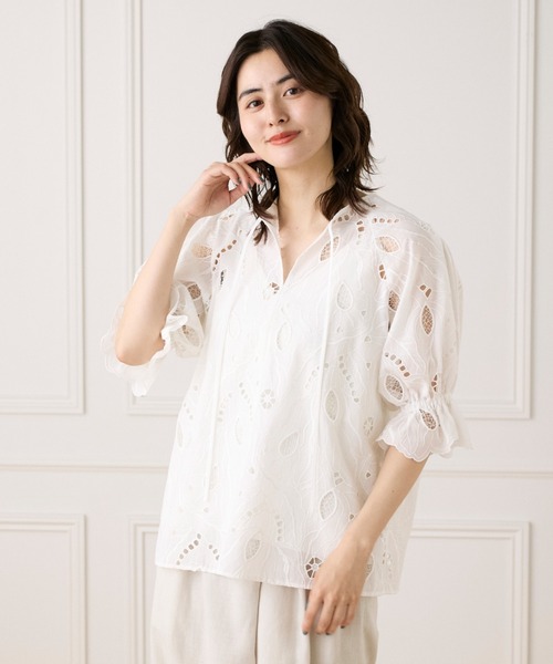 INED(イネド)の「トルコレースブラウス《la veille by SUPERIOR CLOSET》(シャツ/ブラウス・レディース・ブラック/オフホワイト・9号)」の11枚目の写真