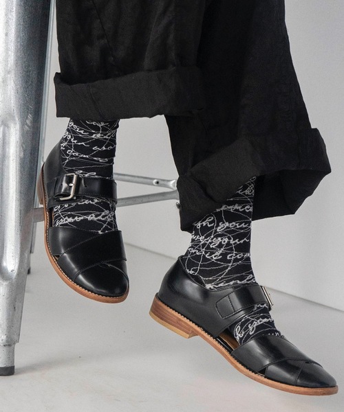 mintdesigns(ミントデザインズ)の「INK LETTER SOCKS(ソックス/靴下・レディース・ブラック/ブルー/ベージュ/ピンク・M)」の1枚目の写真