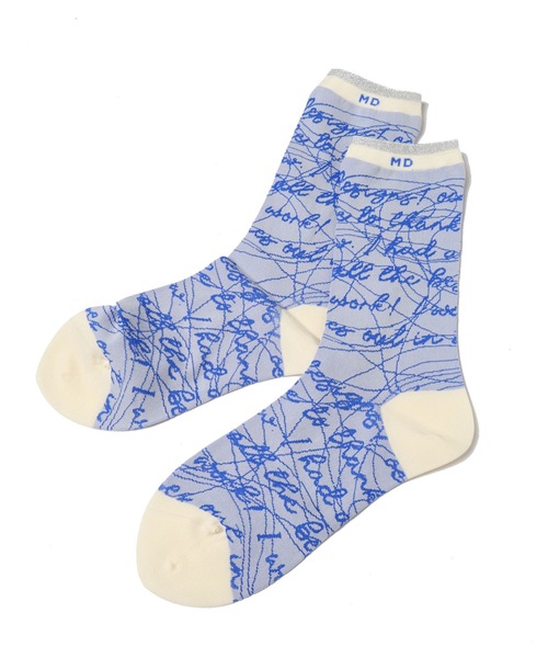 mintdesigns(ミントデザインズ)の「INK LETTER SOCKS(ソックス/靴下・レディース・ブラック/ブルー/ベージュ/ピンク・M)」の8枚目の写真