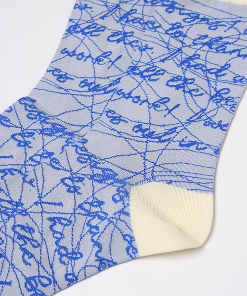 mintdesigns(ミントデザインズ)の「INK LETTER SOCKS(ソックス/靴下・レディース・ブラック/ブルー/ベージュ/ピンク・M)」の10枚目の写真