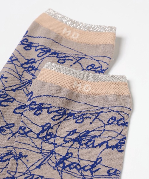 mintdesigns(ミントデザインズ)の「INK LETTER SOCKS(ソックス/靴下・レディース・ブラック/ブルー/ベージュ/ピンク・M)」の15枚目の写真