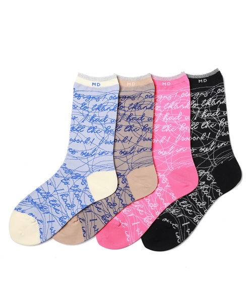 mintdesigns(ミントデザインズ)の「INK LETTER SOCKS(ソックス/靴下・レディース・ブラック/ブルー/ベージュ/ピンク・M)」の17枚目の写真