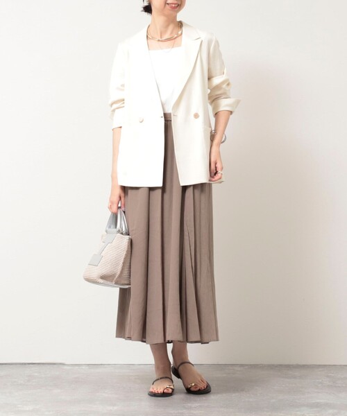 MICO COULIER（ミコクリエ）の「イージーケアリネンジャケット（テーラードジャケット・レディース・ネイビー/ベージュ/キナリ・38）」の6枚目の写真