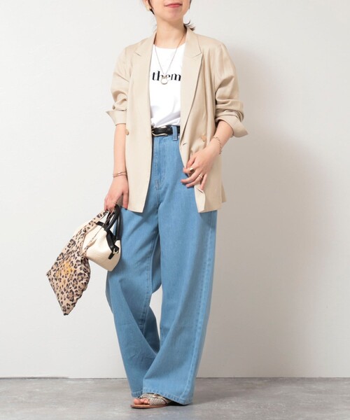 MICO COULIER（ミコクリエ）の「イージーケアリネンジャケット（テーラードジャケット・レディース・ネイビー/ベージュ/キナリ・38）」の14枚目の写真