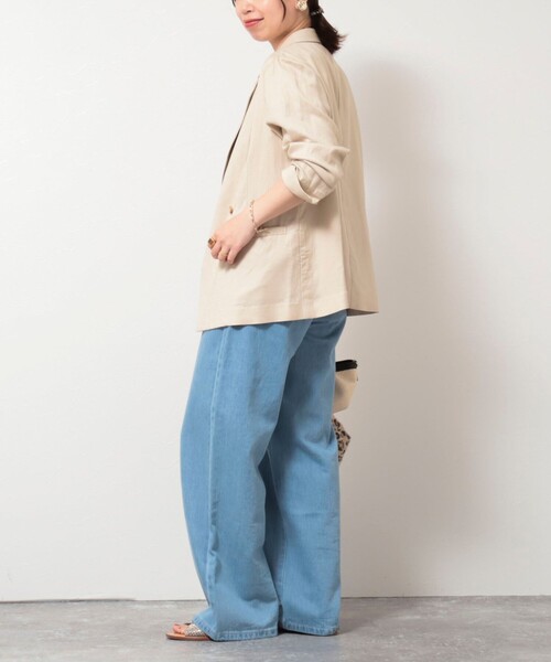 MICO COULIER（ミコクリエ）の「イージーケアリネンジャケット（テーラードジャケット・レディース・ネイビー/ベージュ/キナリ・38）」の17枚目の写真