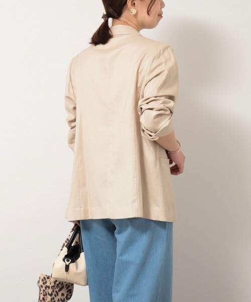 MICO COULIER（ミコクリエ）の「イージーケアリネンジャケット（テーラードジャケット・レディース・ネイビー/ベージュ/キナリ・38）」の20枚目の写真