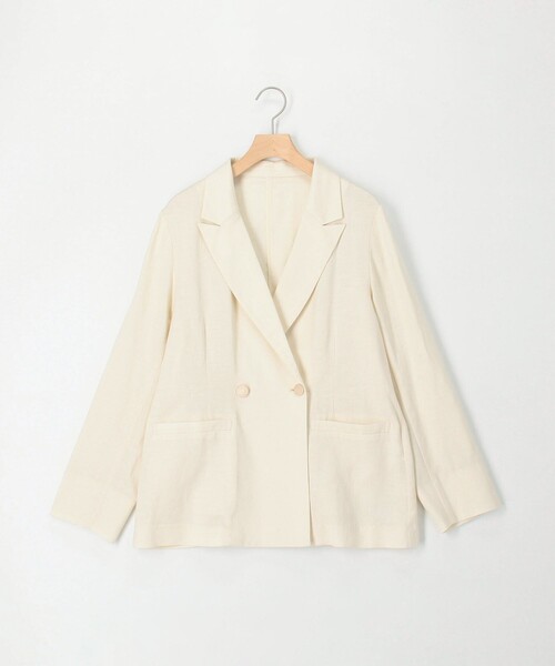 MICO COULIER（ミコクリエ）の「イージーケアリネンジャケット（テーラードジャケット・レディース・ネイビー/ベージュ/キナリ・38）」の22枚目の写真