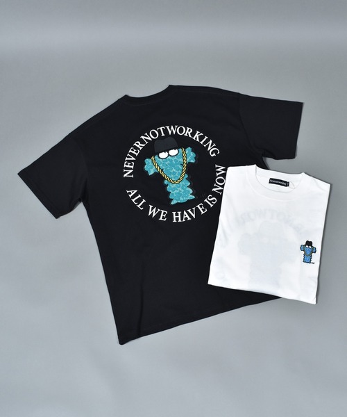 Import & Select(インポートアンドセレクト)の「【Nevernotworking】モンスターバック刺繍BIGTEE ビッグシルエットショートスリーブT 半袖Tシャツ(Tシャツ/カットソー・メンズ・ブラック/ホワイト・3/2)」の11枚目の写真