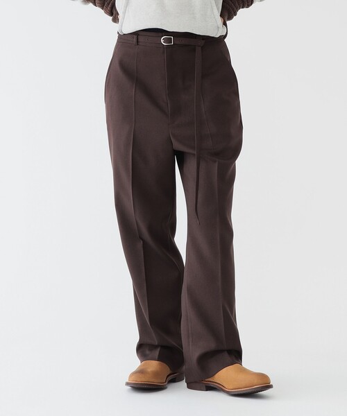 maturely（マチュアリー）の「【1/15再値下げ】maturely / リサイクル ポリエステル ベルト アレンジ パンツ（スラックス・レディース・ブラウン/グレー・1/0）」の14枚目の写真