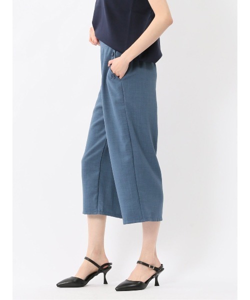 m.f.editorial（エムエフエディトリアル）の「【マシンウォッシャブル】m.f.エディトリアル レディース 麻調合繊 ボタン付き クロップドパンツ(セットアップ可能）（チノパンツ・レディース・ライトグレー/ベージュ/ネイビー/ブルー・MEDIUM/LARGE）」の19枚目の写真