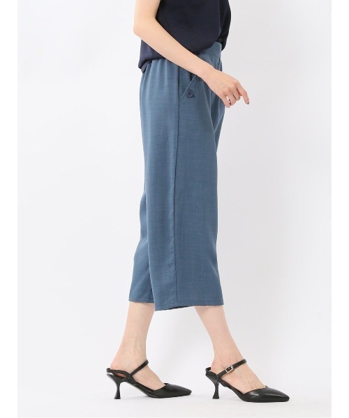 m.f.editorial（エムエフエディトリアル）の「【マシンウォッシャブル】m.f.エディトリアル レディース 麻調合繊 ボタン付き クロップドパンツ(セットアップ可能）（チノパンツ・レディース・ライトグレー/ベージュ/ネイビー/ブルー・MEDIUM/LARGE）」の21枚目の写真