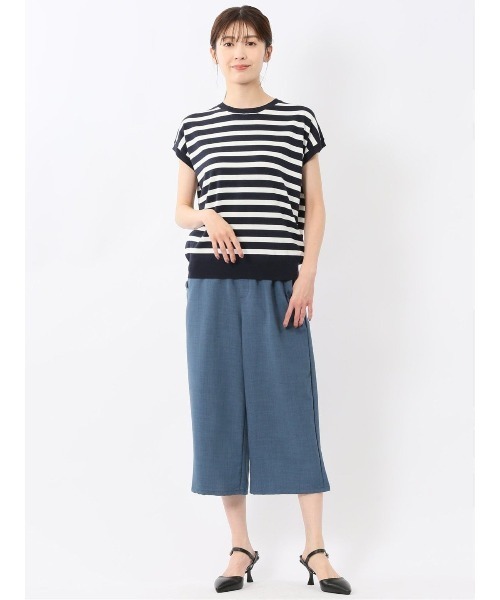 m.f.editorial（エムエフエディトリアル）の「【マシンウォッシャブル】m.f.エディトリアル レディース 麻調合繊 ボタン付き クロップドパンツ(セットアップ可能）（チノパンツ・レディース・ライトグレー/ベージュ/ネイビー/ブルー・MEDIUM/LARGE）」の22枚目の写真