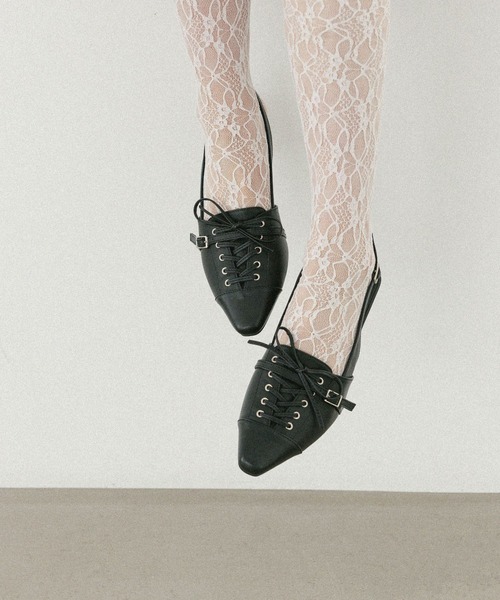 Heather（ヘザー）の「レースアップヒールサンダル　497318（サンダル・レディース・シルバー/ブラック・M/L）」の4枚目の写真