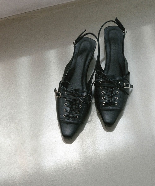 Heather（ヘザー）の「レースアップヒールサンダル　497318（サンダル・レディース・シルバー/ブラック・M/L）」の5枚目の写真