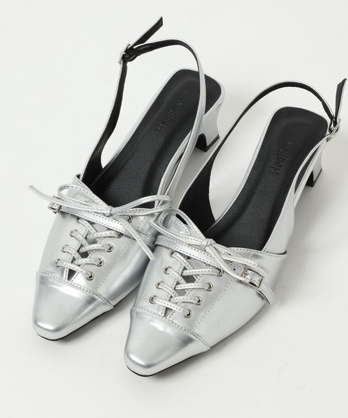 Heather（ヘザー）の「レースアップヒールサンダル　497318（サンダル・レディース・シルバー/ブラック・M/L）」の22枚目の写真