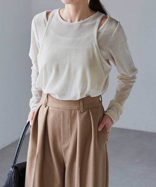 RANAN(ラナン)の「2WAYレイヤードシアーベロアトップス(Tシャツ/カットソー・レディース・アイボリー/ブラック・M/L/LL)」の20枚目の写真