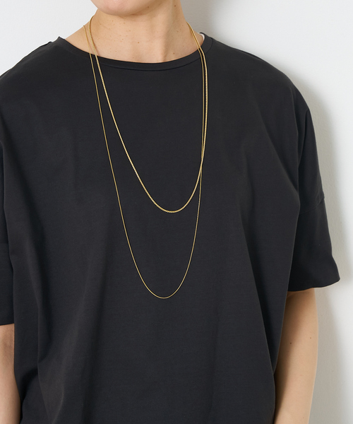 collex（コレックス）の「【dignif】【金属アレルギー対応】ダブルチェーンロングネックレス（ネックレス・レディース・シルバー/ゴールド・フリー）」の2枚目の写真