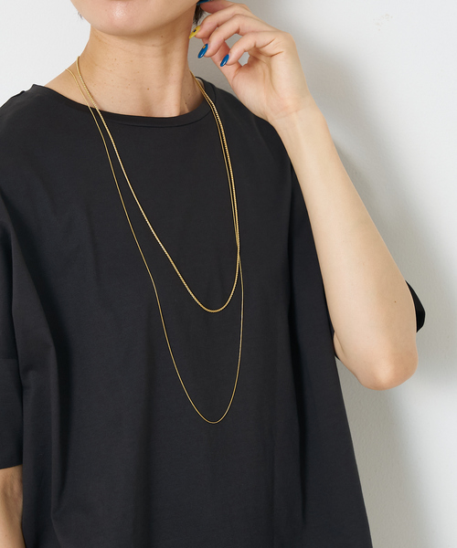collex（コレックス）の「【dignif】【金属アレルギー対応】ダブルチェーンロングネックレス（ネックレス・レディース・シルバー/ゴールド・フリー）」の3枚目の写真