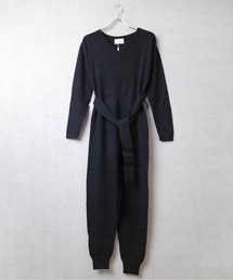 CLANE（クラネ）の「【PH1】【CLANE】VNECK KNIT JUMP SUIT BLACK 15106-2321（つなぎ/オールインワン）」