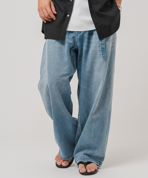 EDIFICE（エディフィス）の「LE JEAN(ルジーン) デニム ベルテッド トラウザー（デニムパンツ・メンズ・アイボリー/ブルー系その他/ネイビー・LARGE/MEDIUM/SMALL）」の3枚目の写真