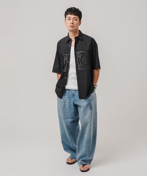 エディフィス（EDIFICE）/LE JEAN(ルジーン) デニム ベルテッド トラウザー セール】LE JEAN(ルジーン) デニム ベルテッド トラウザー（デニム