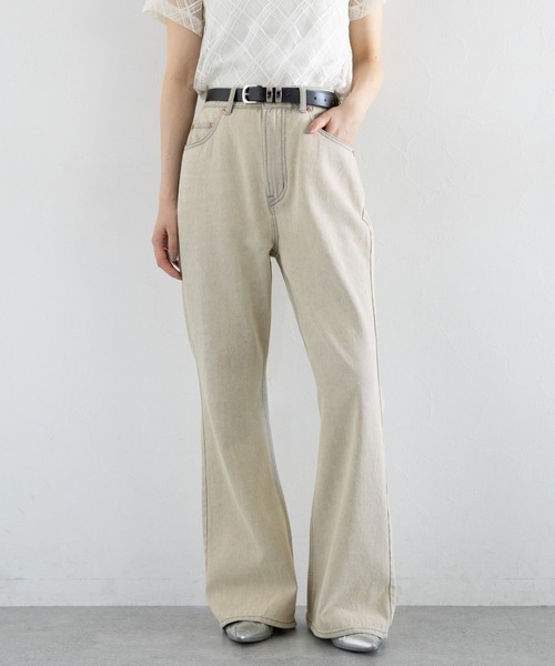 RAGEBLUE（レイジブルー）の「デニムフレアデザインパンツ（デニムパンツ・レディース・キナリ/ダークグレー・LARGE/MEDIUM）」の6枚目の写真